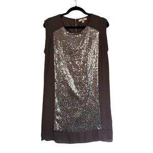 Los Angeles Grey and Silver Sequin Shift‎ Holiday Party Dress Size Medium
